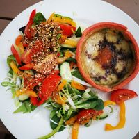 Smoked cheese and beetroot tart at The New Inn in Horning