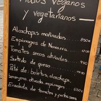 Menu  at Vinateria Albillo in La Palma