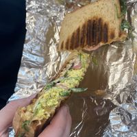 Vegan egg salad panini  at Wild Oats Bakery and Cafe in Brunswick