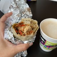 Breakfast burrito: Tofu, vegan cheese, peppers   at Wild Oats Bakery and Cafe in Brunswick