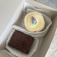 Triple chocolate brownie. Carrot cupcake  at Wild Oats Bakery and Cafe in Brunswick