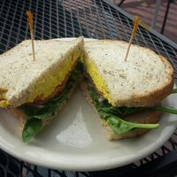 Eggless egg sandwich at Wild Oats Bakery and Cafe in Brunswick