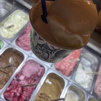 Helado vegano con sabor a piña colada y guanábana.  at Gelateria Ceiba in Cartagena