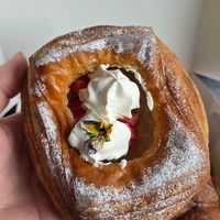 Rhubarb and custard pastry at Lovely Rita's Bakehouse in Sheffield