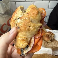 Carrot lox bagel  at Next Door Baker by Kegarmo in South West London