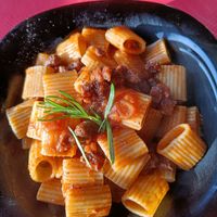 Vegan pasta with vegan meat sauce at Loveat Ibiza in Ibiza