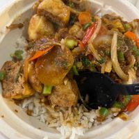 Vegetable and tofu rice bowl at JFK - Lucy's Asian Kitchen - T5 in Jamaica