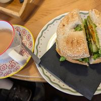 Avocado bagel at The Book Nook in Stirling