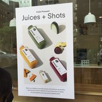Front window at Pressed Juicery - Lenox Hill in New York City
