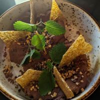 Miso chocolate mousse with sesame brittle and popping candy at The Noodle House - Souk Madinat in Dubai