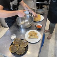 Vegan empanadas infront  at Merida Santiago Hotel Boutique in Merida