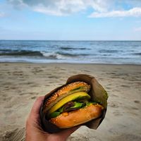 Vegan breakfast sandwich with avocado at Cafe Reho in Rehoboth Beach