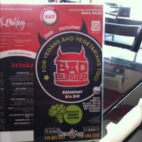 menu cover at BAD Burger in Brooklyn