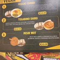 vegan options at Ethio Beans Ethiopian Restaurant and Cafe in Carol Stream