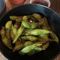 Edamame with spicy garlic sauce  at Zen Ramen & Bento in Dahlonega