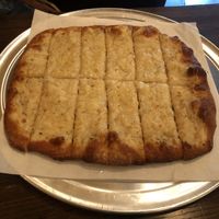 Vegan cheesy bread. This was AMAZING  at Pizza Twist in Franklin