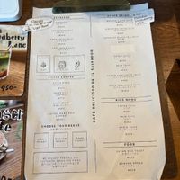 Menu at COYOTE in Kyoto