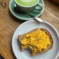 With matcha at COYOTE in Kyoto