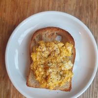 Vegan egg toast (egg is cold) at COYOTE in Kyoto