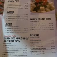 Vegan menu page 2. Dec 2022  at Dolce Italia in Colombo