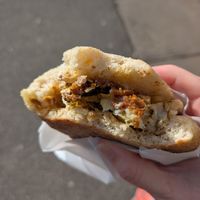 Cauliflower and bahji sandwich at Forge Bakehouse in Sheffield