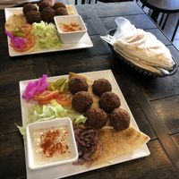 The staff is friendly and the food is good, but I found it strange because the app is classified as “vegetarian” and it also sells chicken.   at Falafel Station - Pop Up in Dulwich Hill
