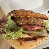 lentil burger   at AMS - Stach in Schiphol