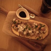 Soy meat, rice flour pizza at Rice Cuisine Suya - 米粉食堂S⊇YA in Yokohama