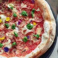 Pizza Chulilla fumada at Pizzeria Km0 in Valencia