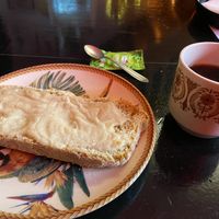 Toast and Coffee  at Centro de Tradicoes Veganas in Sao Paulo