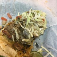 Inside tofu soft taco  at Taco Bus in St Petersburg