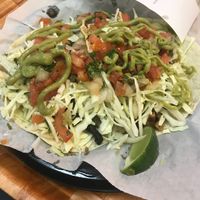 Portobello mushroom and tofu soft tacos with cabbage and guacamole  at Taco Bus in St Petersburg