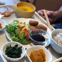 Soy meat cutlet lunch set. at Soy Cafe Soyyuu - 大豆カフェそいゆう in Kyoto