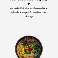 Vegan menu  at Ramen Tatsu-Ya in Austin