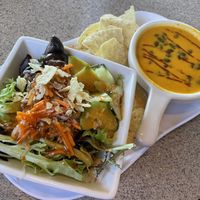 Vegan soup plus saladd  at Sage Fresh Eats in Durango