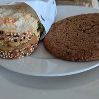 Vegan chickpea-salad sandwich and Snickerdoodle cookie at Grizzly Baked Goods - Welles St in Christchurch