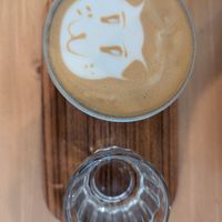 Latte with homemade almond milk at Caleta Dolsa Coffee in Lima