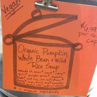 Daily soup (often vegan)  at Rising Tide in Kittery