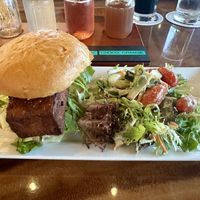Fried tofu sandwich with avocado added. Yum!  at Ola Brew in Hilo