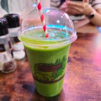 Green veggie smoothie at Organic in Amsterdam