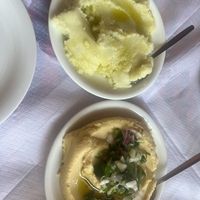 Skordalia and fava  at Platanos Taverna in Athens