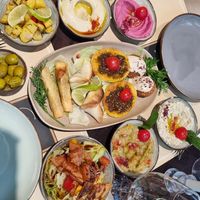 Vegetarian mezze plate at Allresto Beirut in Bern