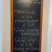 All dishes vegan except tatsiki. at Perschian Imbiss in Lienz