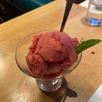 Raspberry sorbet at Prezzo in Enfield