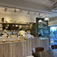 A glimpse at the kitchen and front desk where amazing sweets and excellent food is created    at MERCY Vegan Factory in Osaka