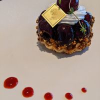 Cherry and melon tartlet at MERCY Vegan Factory in Osaka