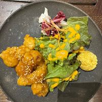 cauliflower, kimbap, curry at MERCY Vegan Factory in Osaka