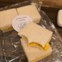 I ordered these sandwiches (gluten free) to go, and Now I am having a perfect breakfast. at MERCY Vegan Factory in Osaka