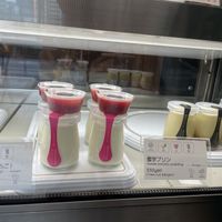 Panna cotta and sweet potato pudding  at MERCY Vegan Factory in Osaka