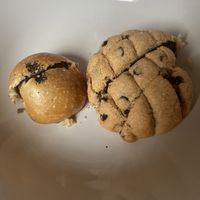Melon bread and the one stuffed with beanpaste and earl grey  at MERCY Vegan Factory in Osaka